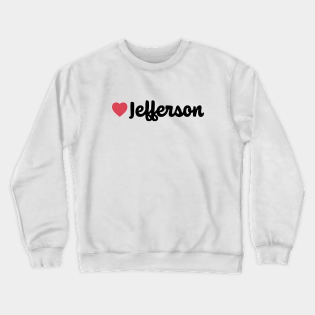 Jefferson Heart Script Crewneck Sweatshirt by modeoftravel